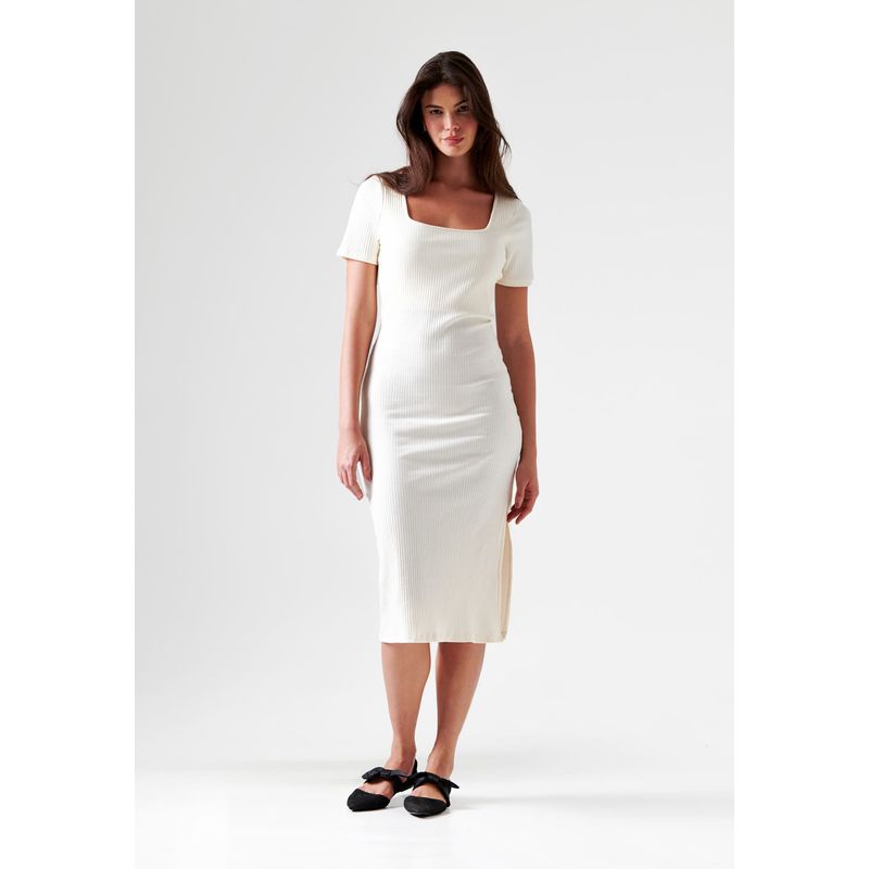 BELIFE - Vestido Manga Corta En Rib.-