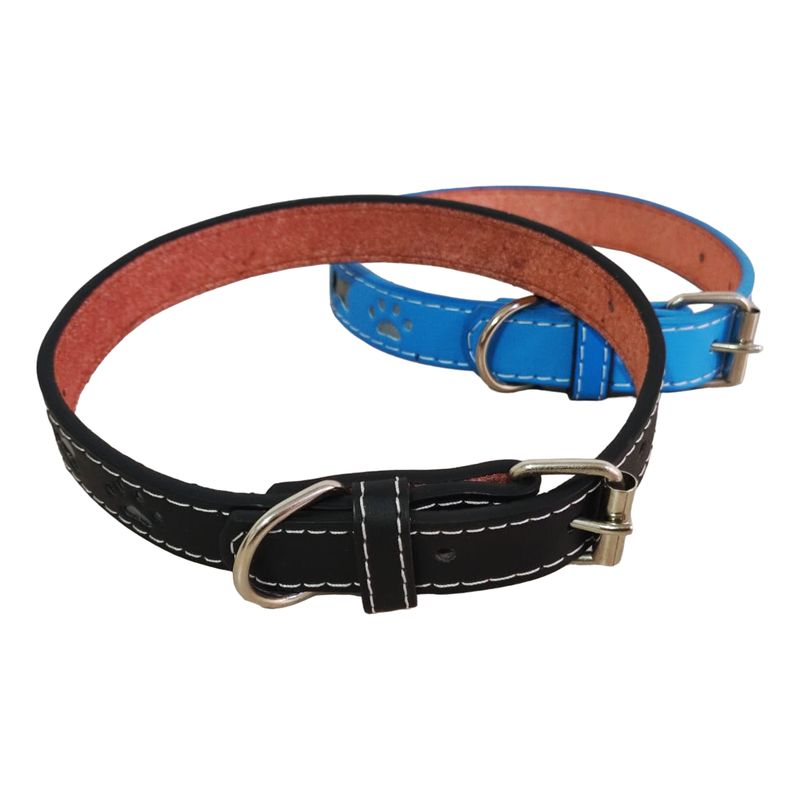 GENERICO - Collar Semicuero Mascotas Perro Gato Ajustable Correa Cuello