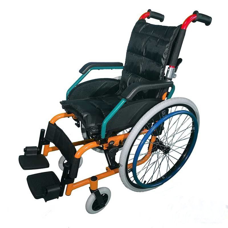 TME - Silla de ruedas pediátrica aluminio multicolor plegable