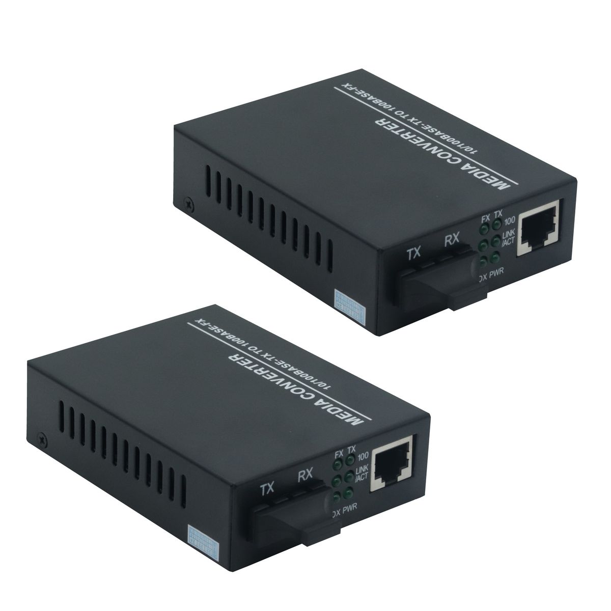 VCP - 2 Convertidor De Medios (1 Par) Cobre-fibra Monomodo 100mbps