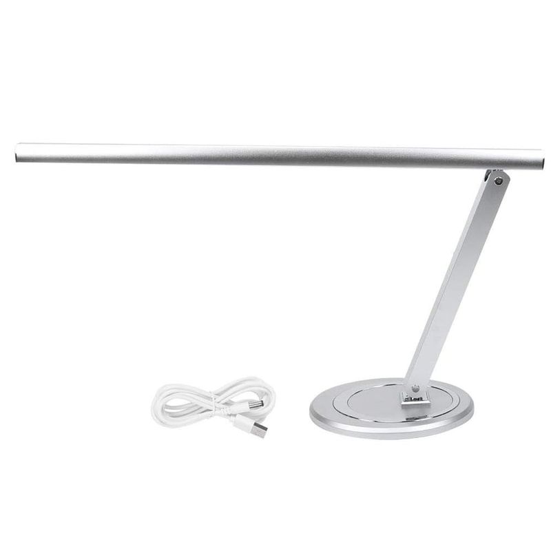 GENERAL - Lampara Escritorio LED FX026 Brazo Oscilante USB Plateada