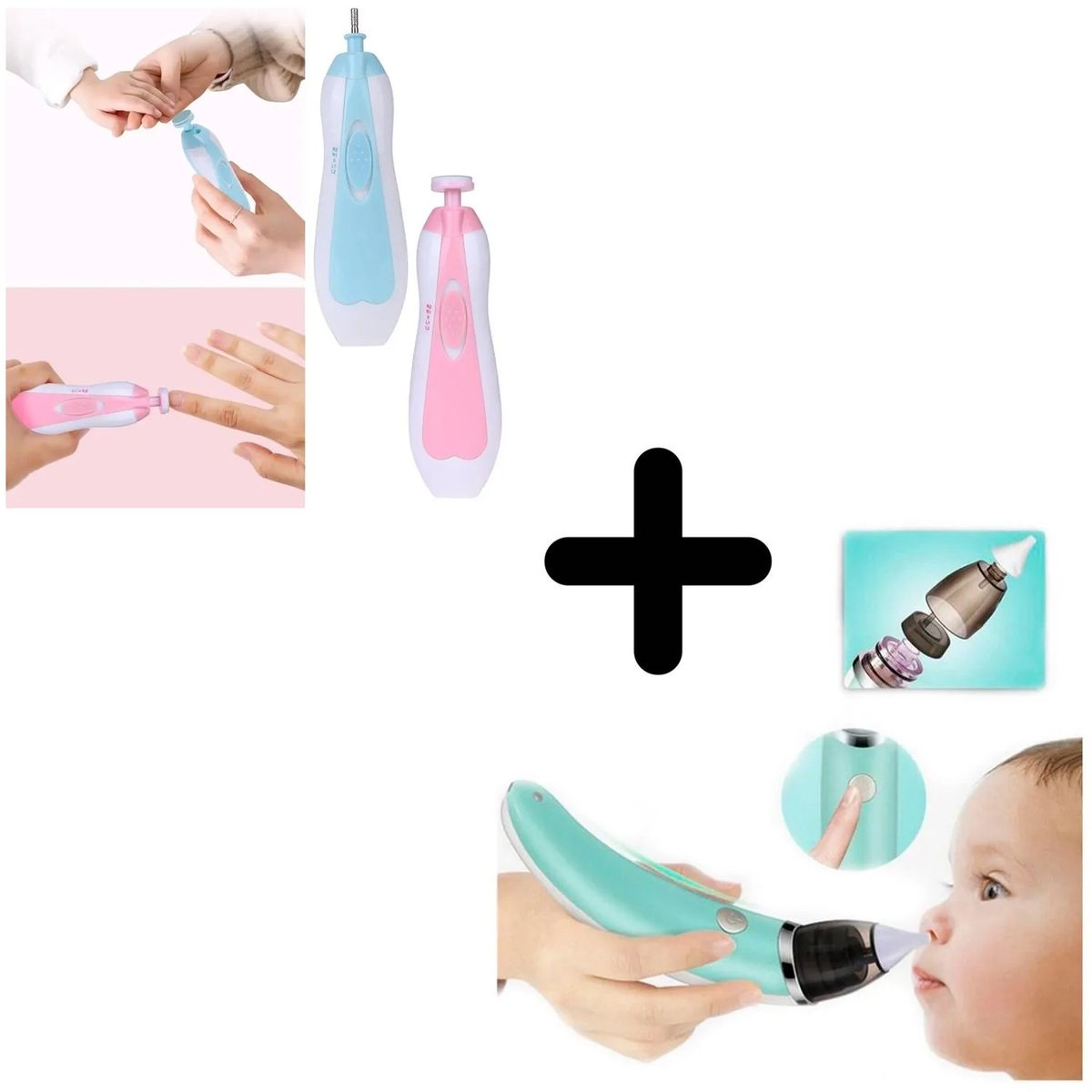 ONE PIXEL - Combo Lima Uñas Para Bebe + Aspirador Extractor Nasal