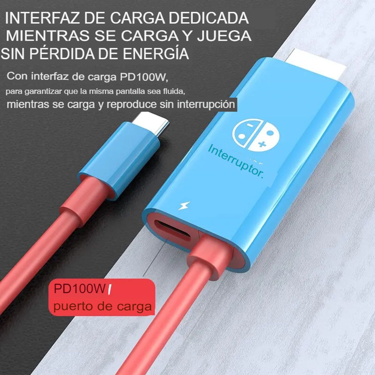 GENERICO - Cable Convertidor Usb Tipo C a HDMI Para Nintendo Switch 2m