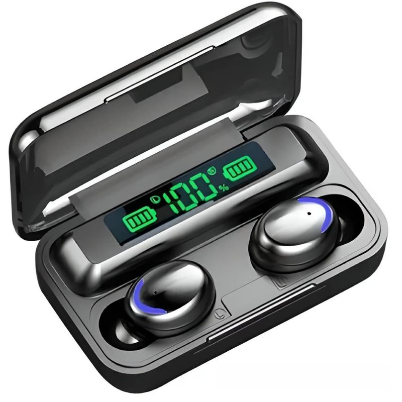 GENERICO - Audífonos Inalambricos Bluetooth F9-5 Tsw Powerbank Batería Color Negro