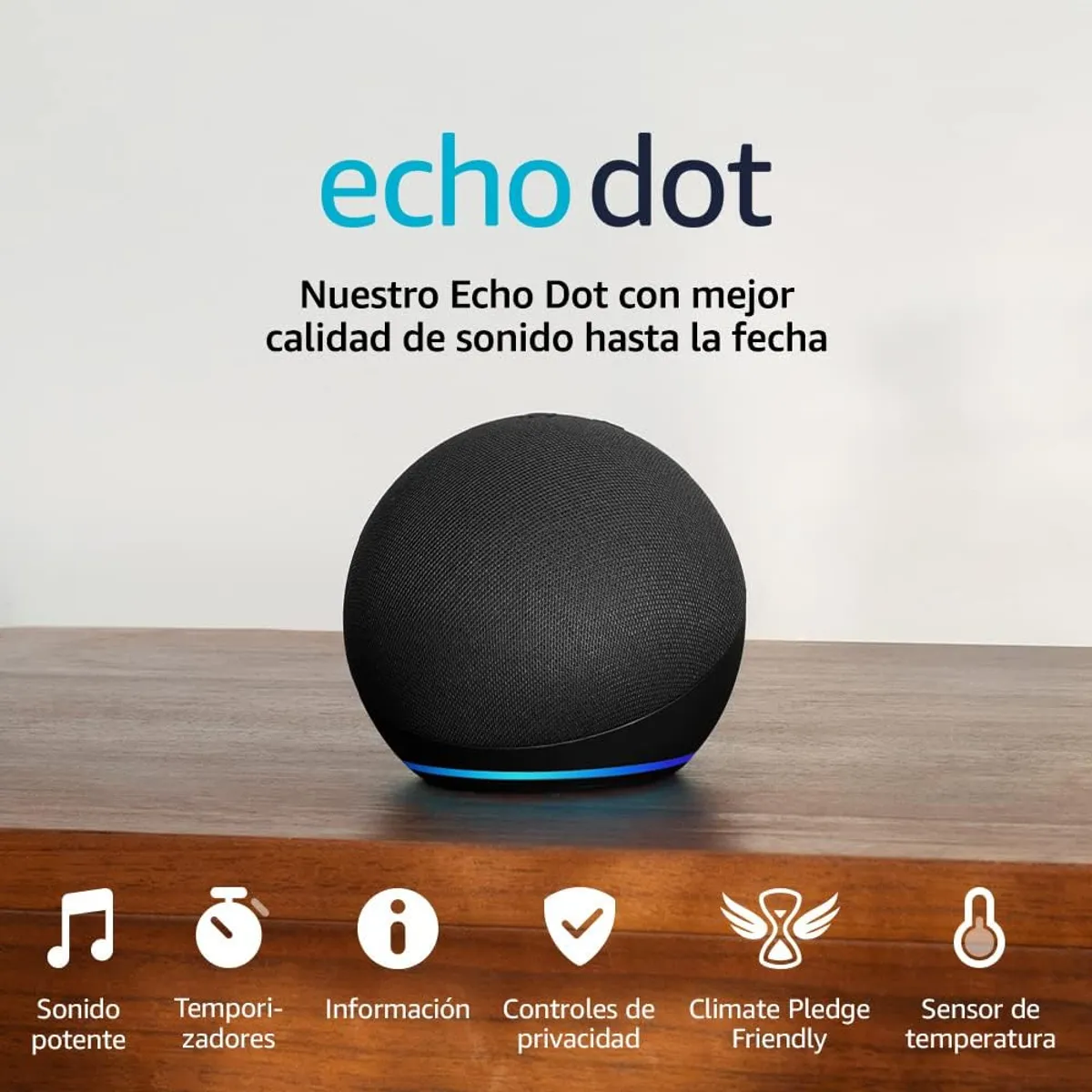 AMAZON - Echo Dot 5 Parlante Inteligente con Alexa Negro
