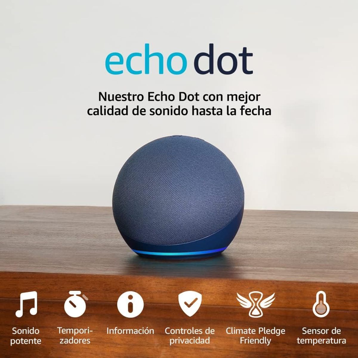 AMAZON - Echo Dot 5 Parlante Inteligente con Alexa Asistente Inteligente Azul