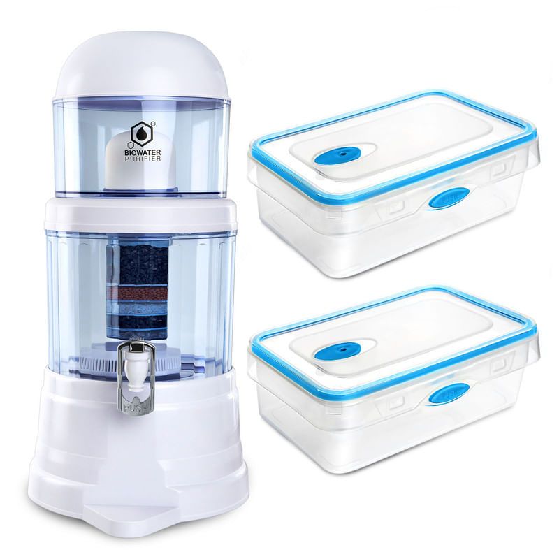 CHEF MASTER - Filtro de Agua Chef Master +2 Recipientes Para Cocina Tapper Azul