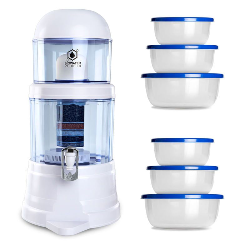 CHEF MASTER - Filtro de Agua Biowater Chef Master +6 Recipientes Plásticos Azul