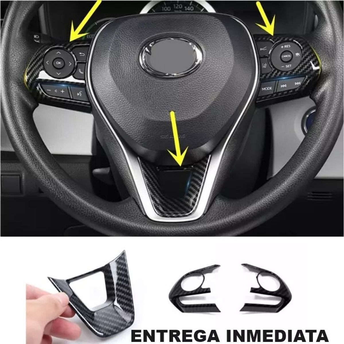 GENERICO - accesorios toyota cross rav4 cubierta timon sup-inf x 3 pcs