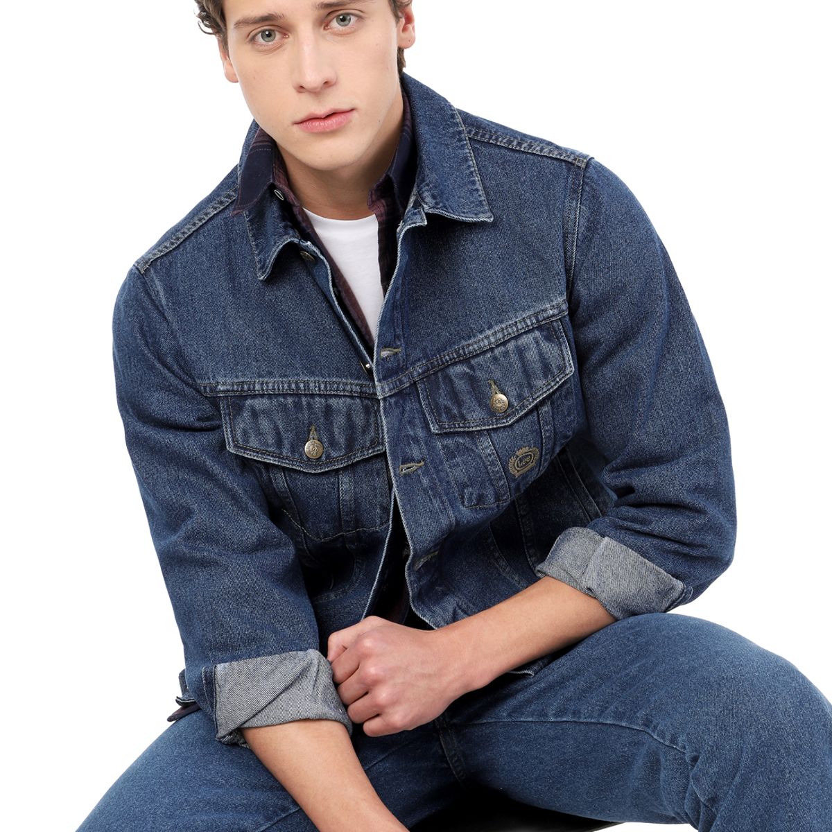 LEC LEE - Chaqueta En Jean Clasica Hombre Lec Lee - Indigo Medio