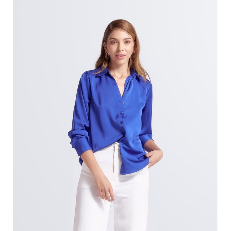 DEREK - Camisa Para Mujer Manga Larga En Satín Derek