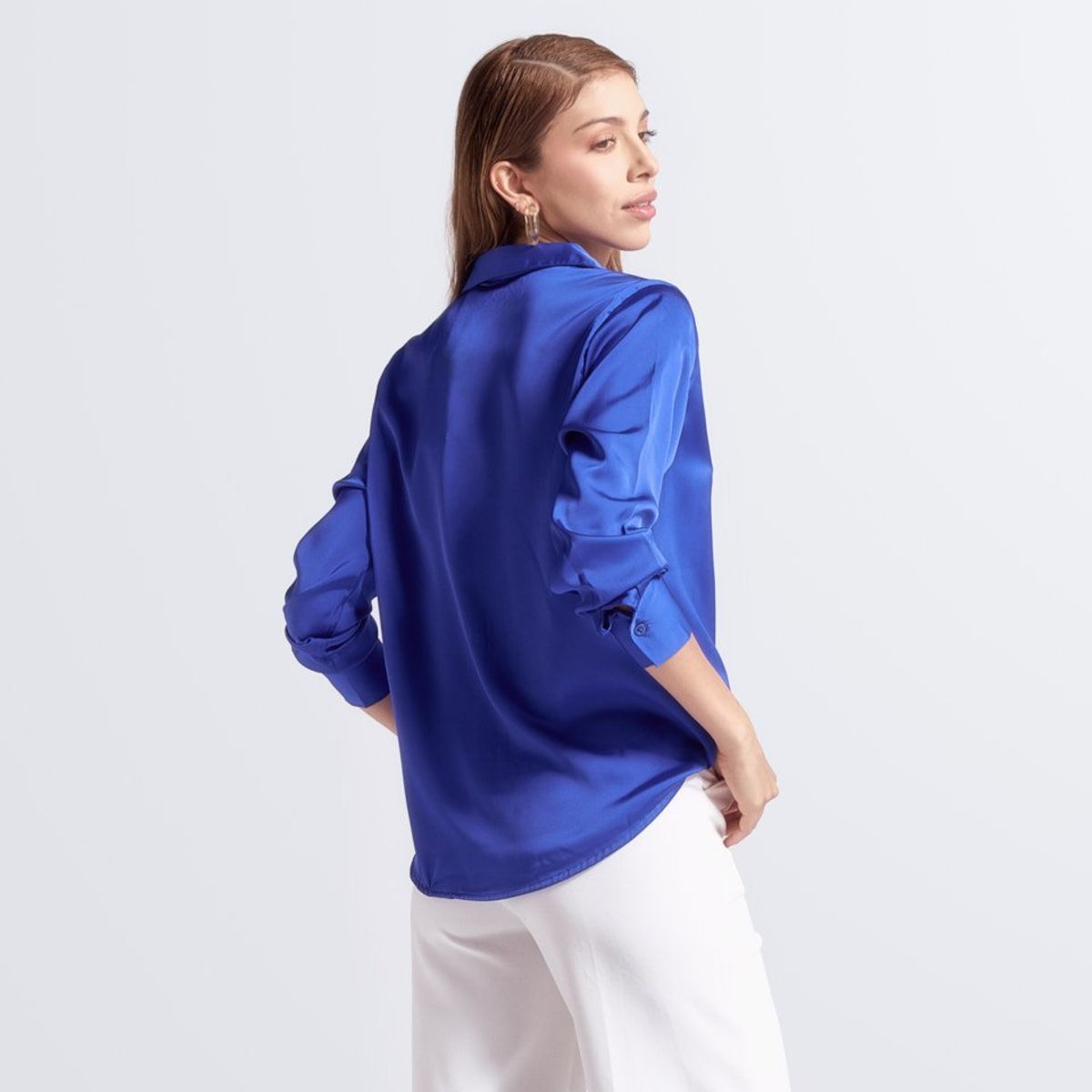 DEREK - Camisa Para Mujer Manga Larga En Satín Derek