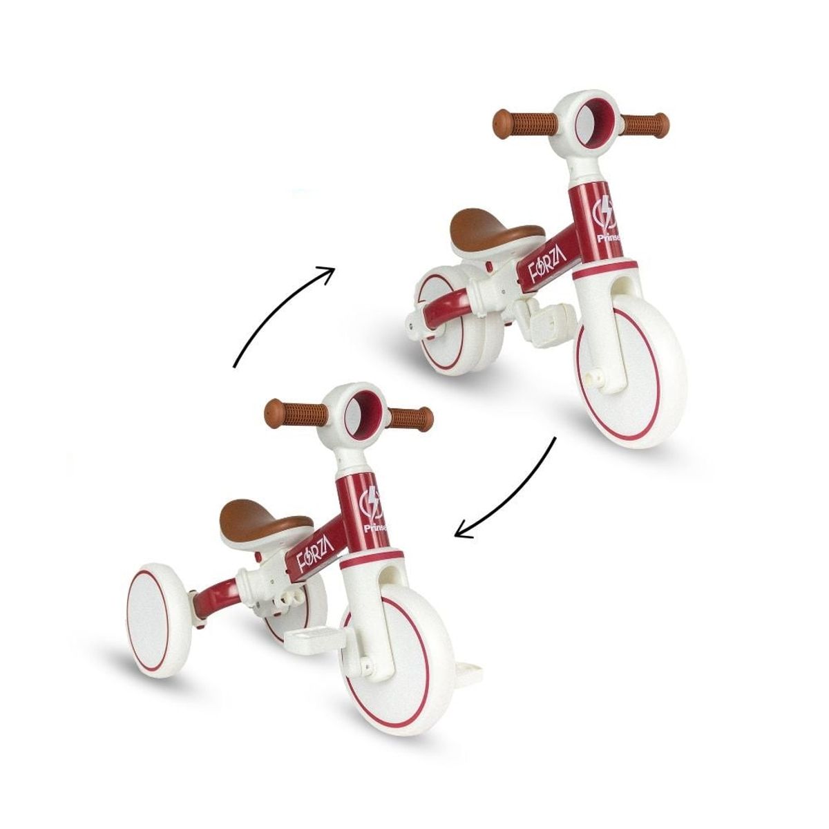 PRINSEL - Bicicleta de Balance para Niños 2 En 1 Forza Rojo
