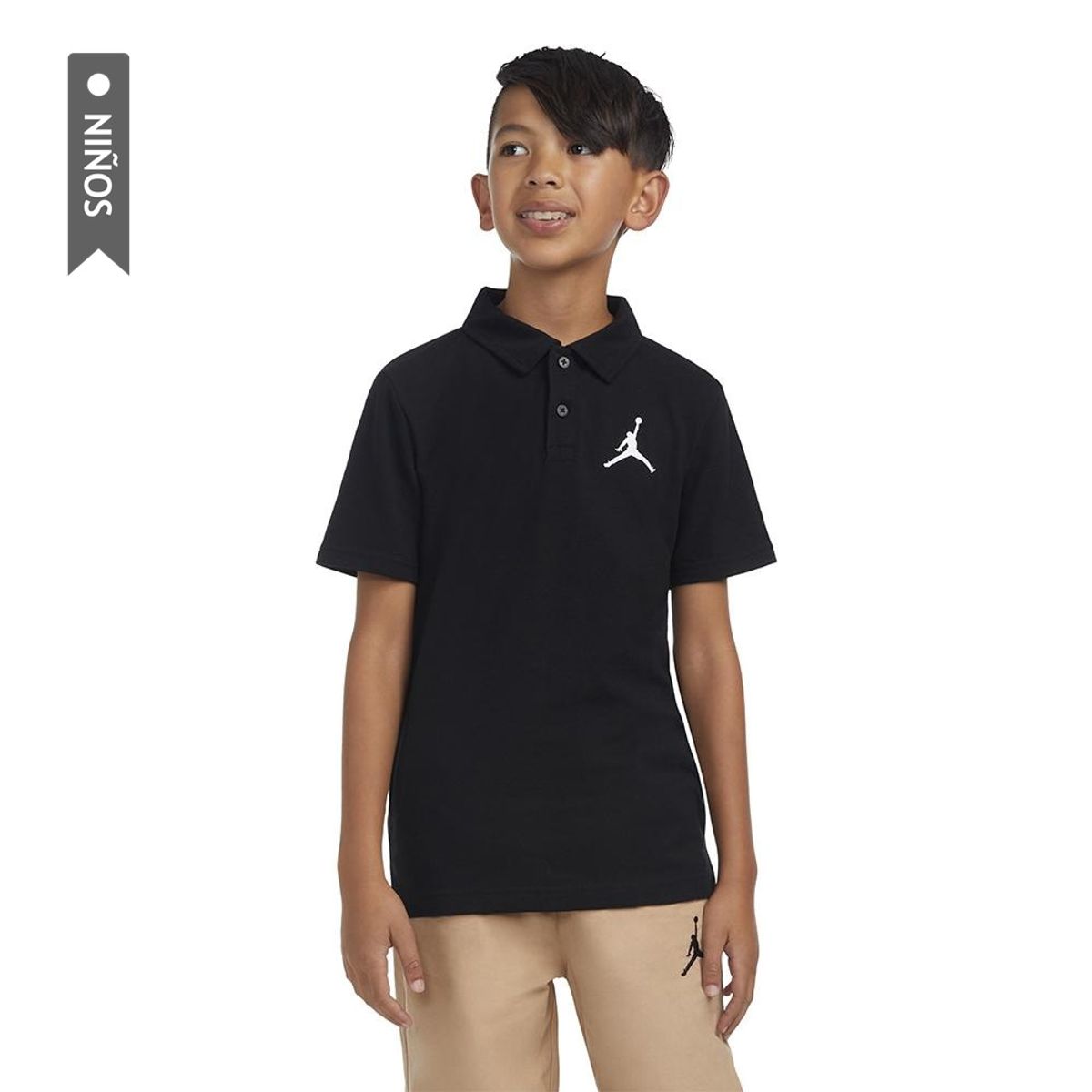 NIKE - Camiseta Polo Nike Jdb Jumpman Polo Niño-Negro