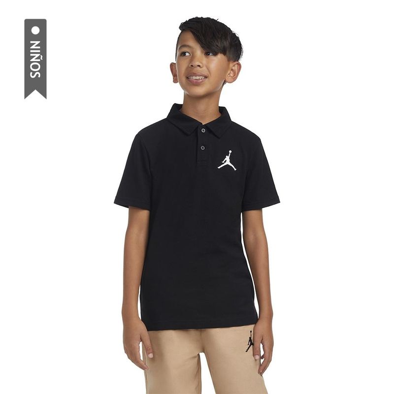 NIKE - Camiseta Polo Nike Jdb Jumpman Polo Niño-Negro