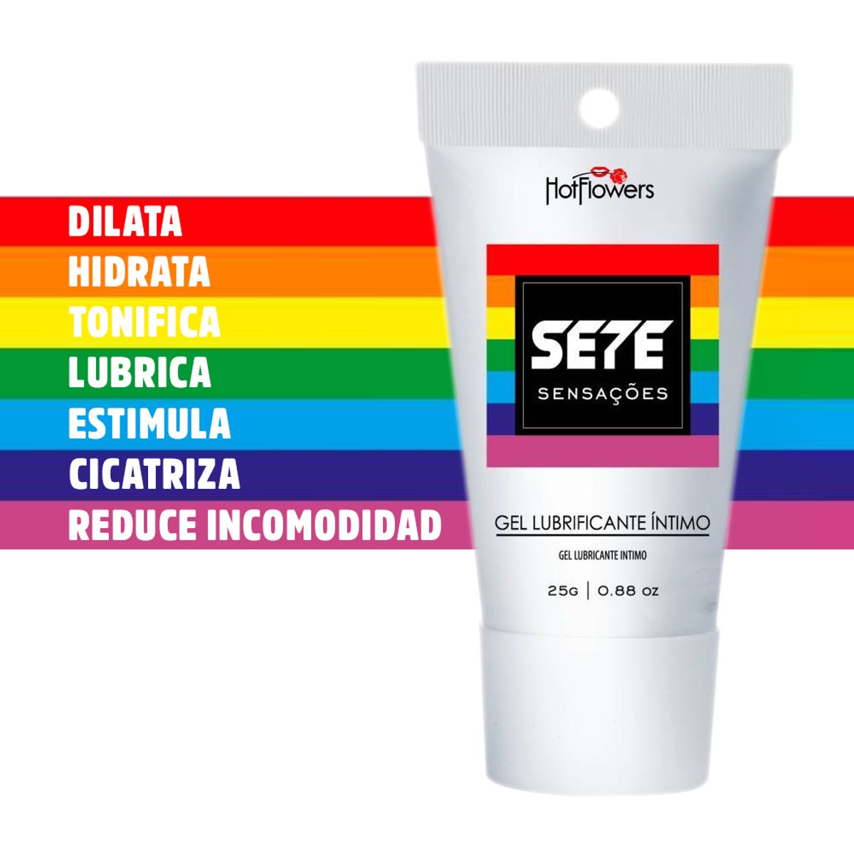 HOT FLOWERS - Lubricante Analgésico Sens Sept Hidrata Dilata Siete Sensaciones