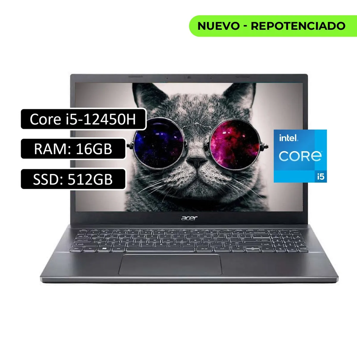 ACER - Portatil Acer A515 Intel Core i5 12450H Ssd 512GB Ram 16GB 15.6” Fhd Win 11 home