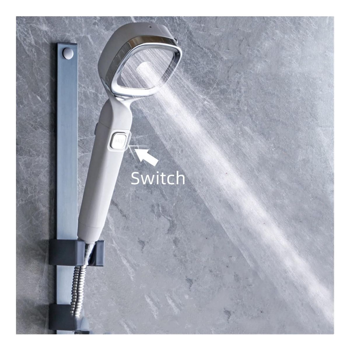 GENERICO - Cabezal Ducha Manguera Altapresión Interruptor Regadera Agua