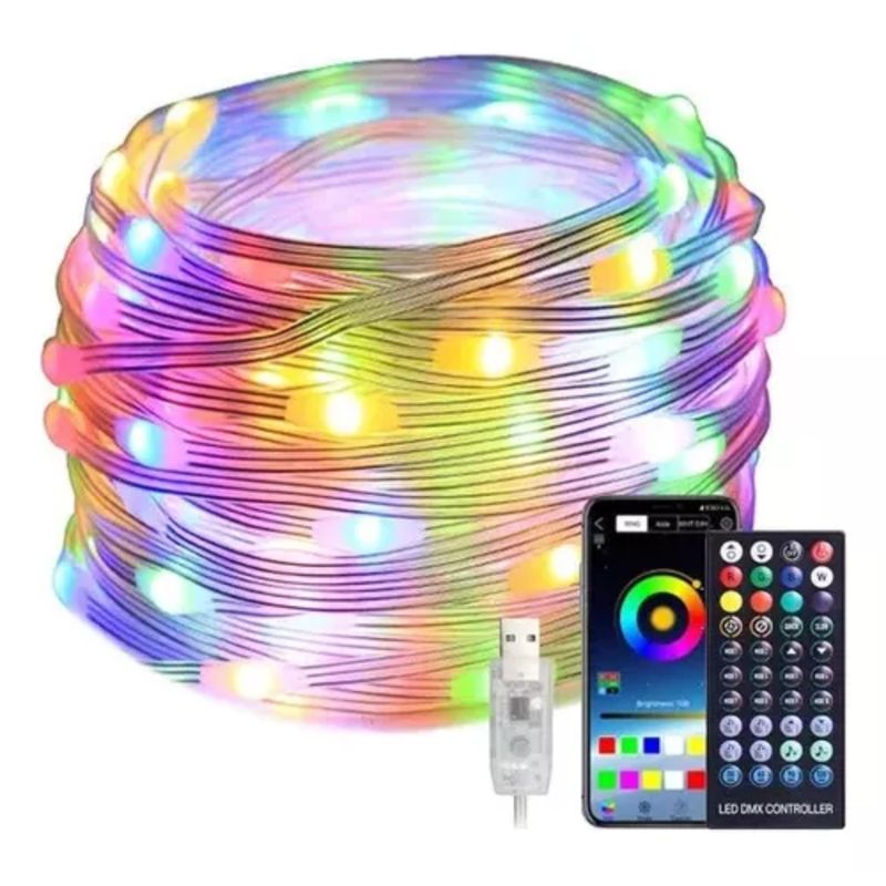 GENERICO - Tira Led Luz Rgb 10metros Rítmica Sumergible +control Remoto