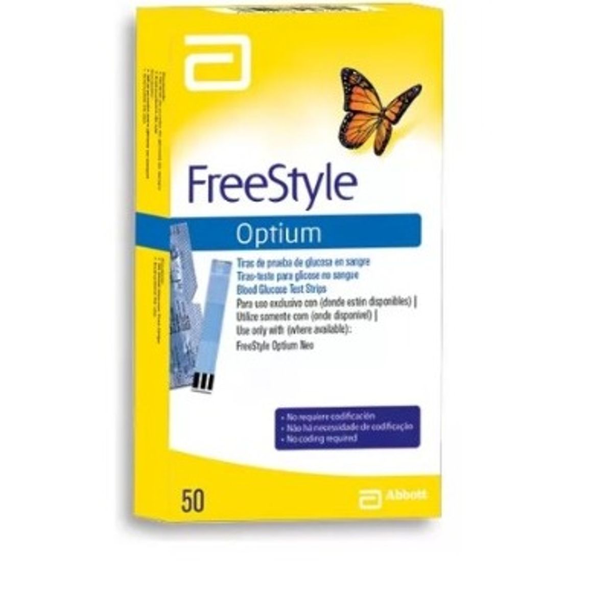 ABBOTT - Tirillas Para Glucometría Freestyle Optium X 50 Unidades