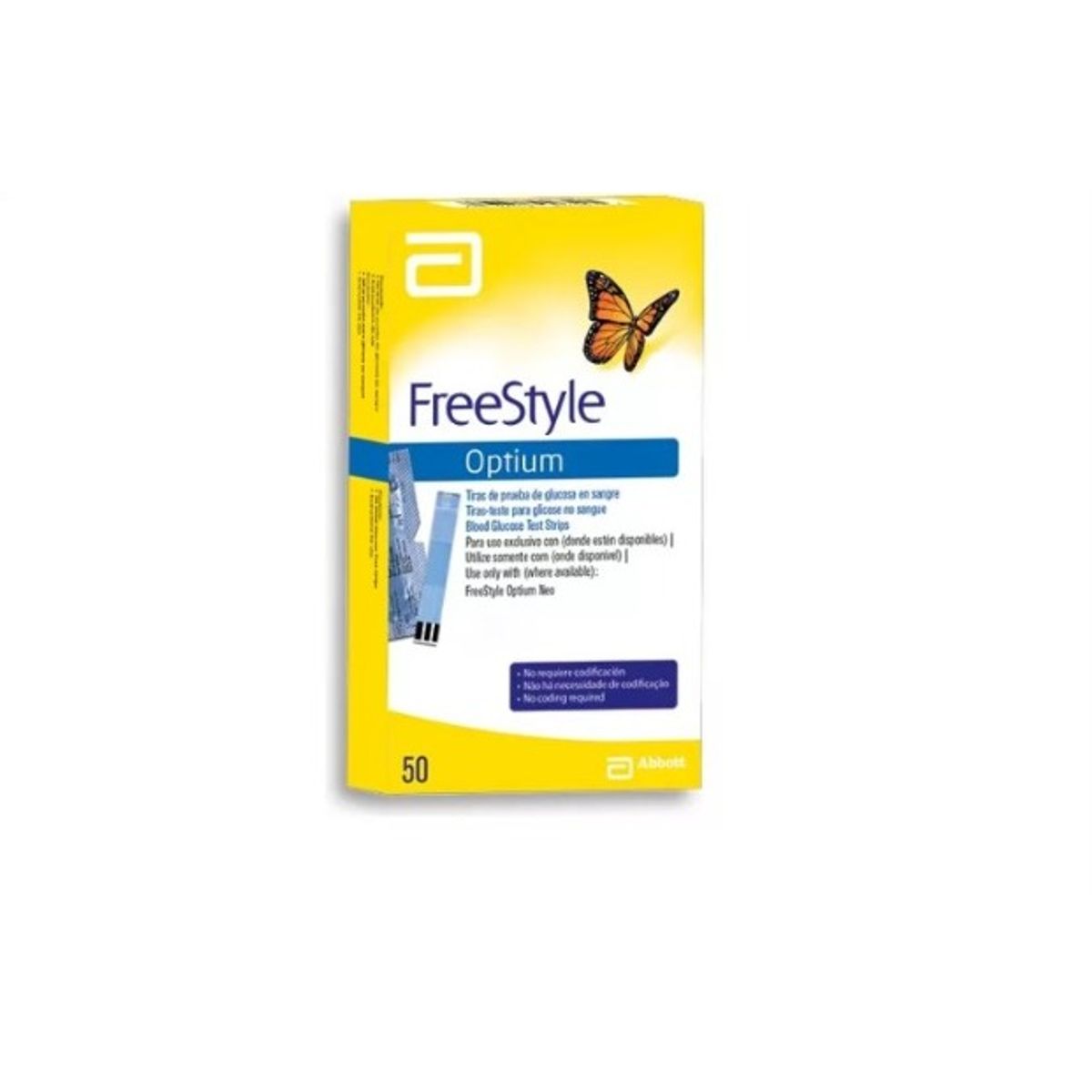 ABBOTT - Tirillas Para Glucometría Freestyle Optium X 50 Unidades