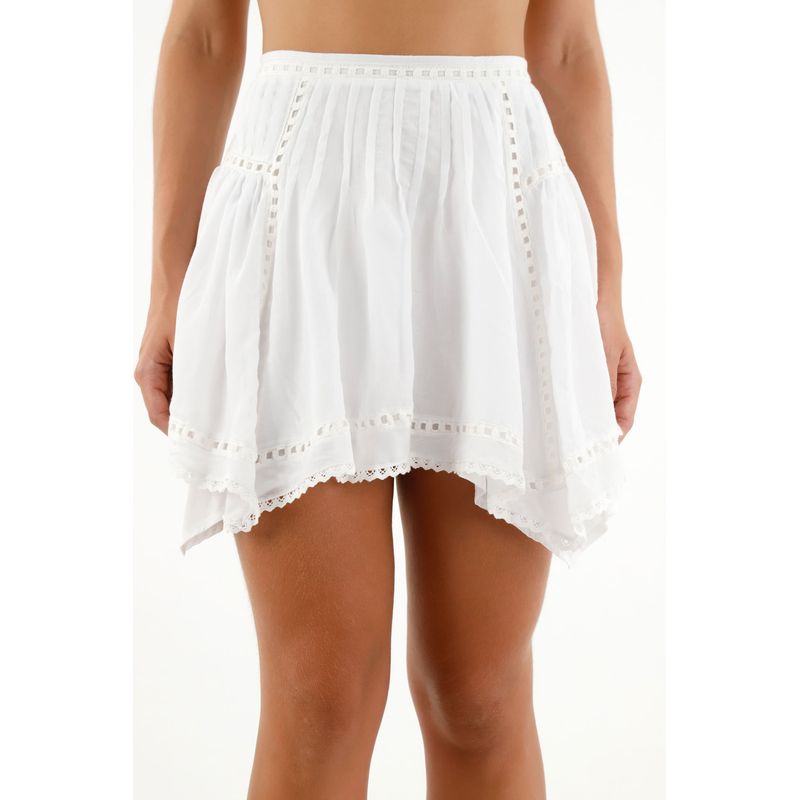 TENNIS - Falda blanca asimétrica para mujer