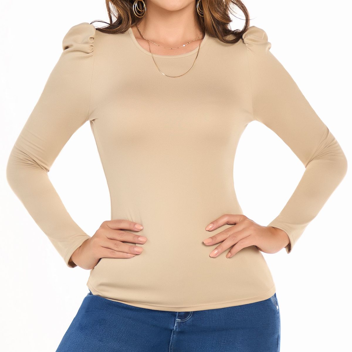 CROYDON - Blusa Roma Caqui Croydon para Mujer
