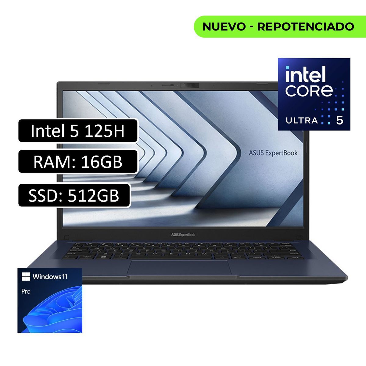 ASUS - PORTATIL ASUS EXPERTBOOK INTEL ULTRA 5 125H RAM 16GB SSD 512GB - WIN11PRO