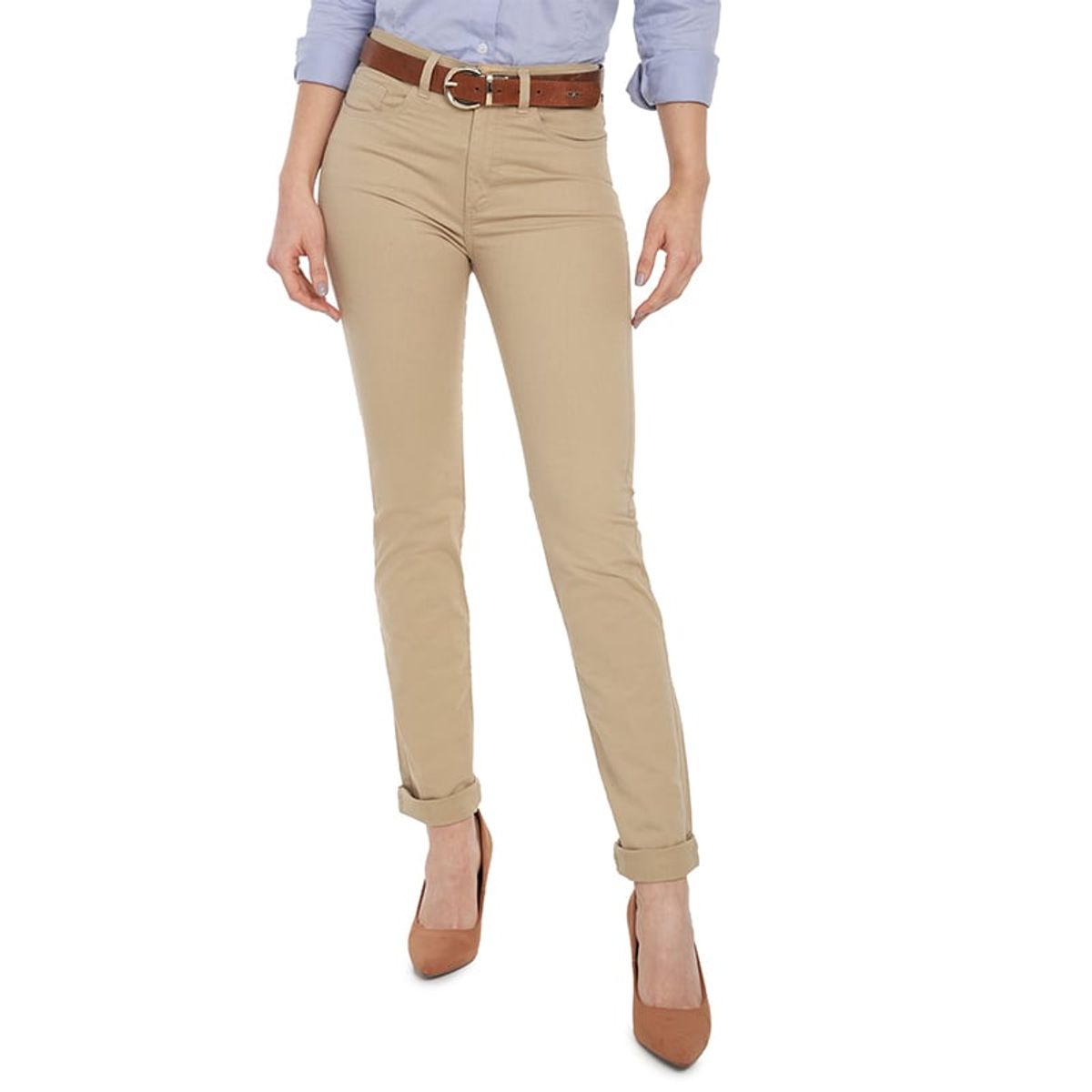 LEC LEE - Pantalón Clásico Mujer Lec Lee Kaky