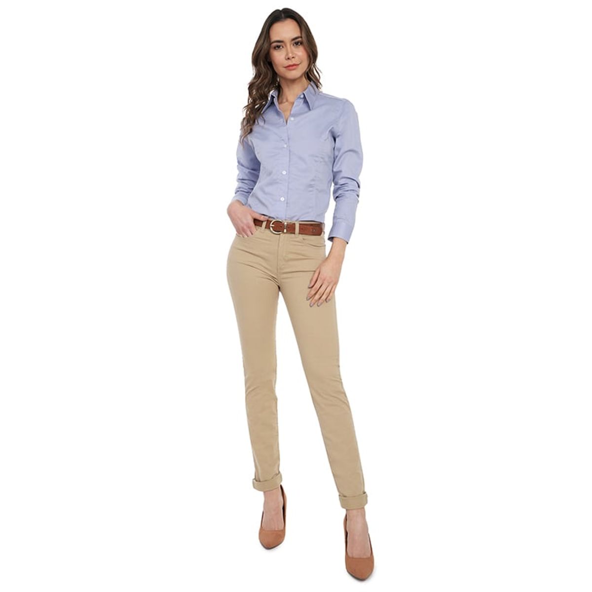 LEC LEE - Pantalón Clásico Mujer Lec Lee Kaky