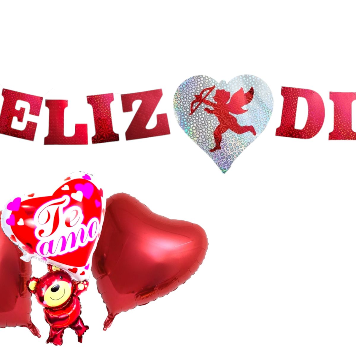 GENERICO - Set Decoración Globos Amor y Amistad San Valentín x 6 pcs