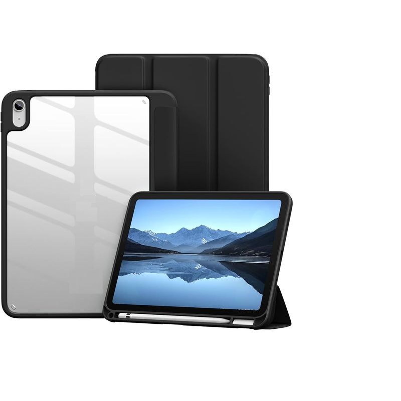 GENERICO - Estuche Funda Smart Case Cristal Para IPad 10ma gen 10.9 NEGRO