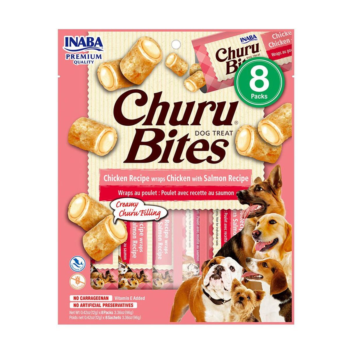 GENERICO - Churu Bites Perro  Pack 8 Pollo Salmon