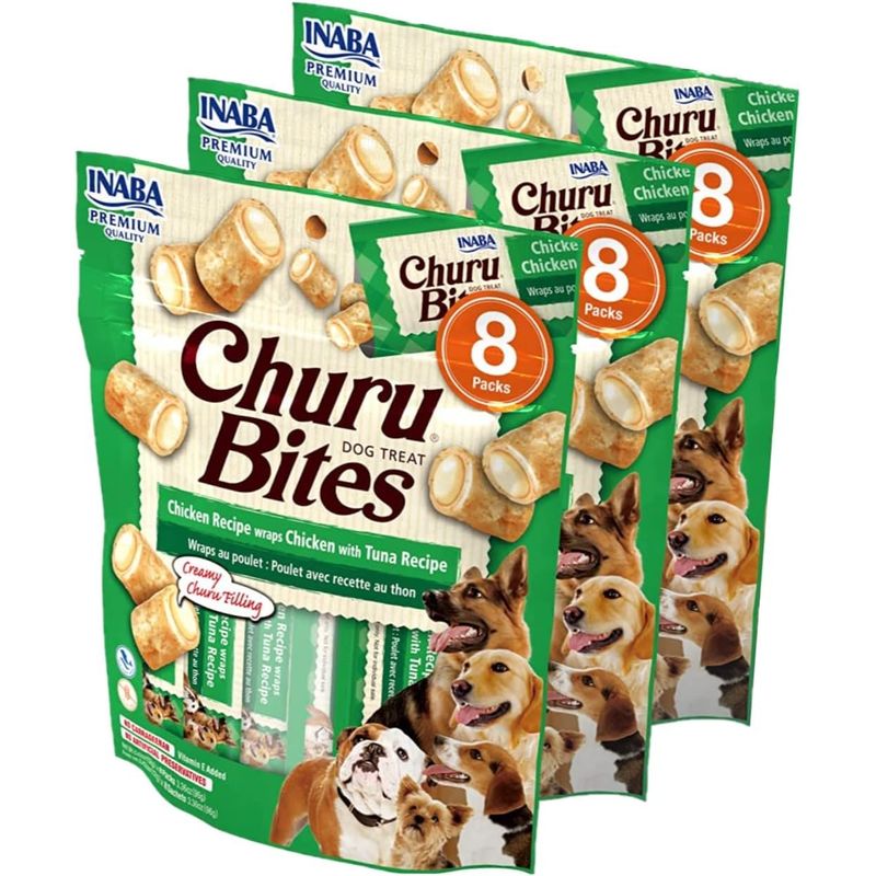 GENERICO - Inaba Churu Bites Perro Pollo Pack 8  Atún