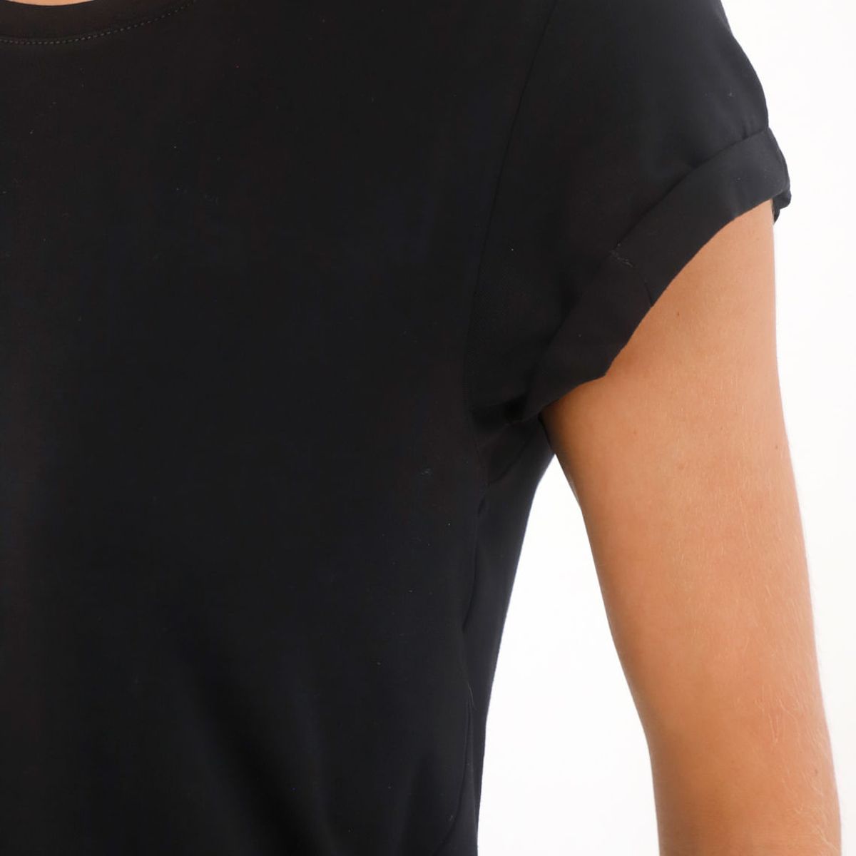 TENNIS - Camiseta cuello redondo negra para mujer