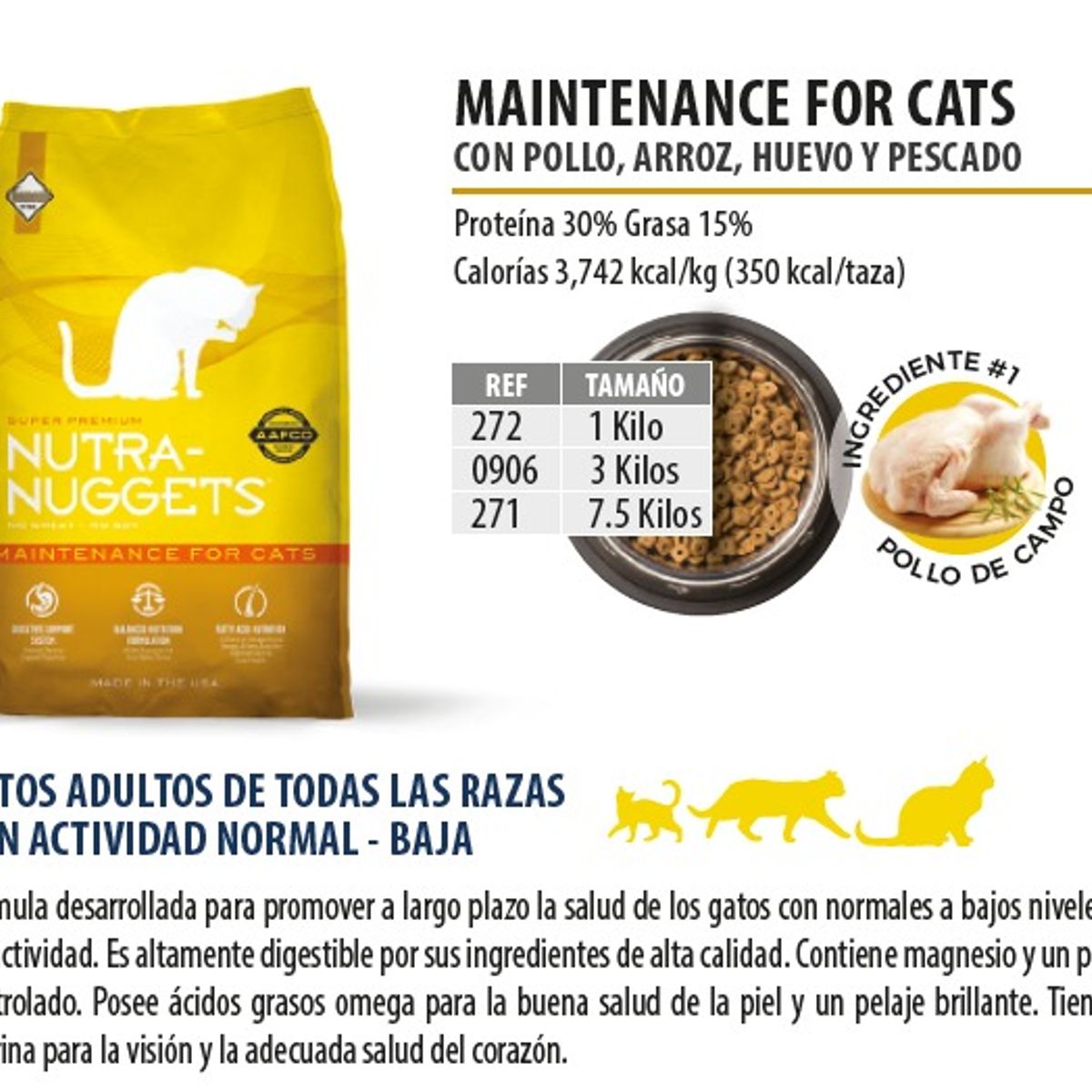 NUTRA NUGGETS - Nutra Nuggets Mantenimiento Para Gato - 7.5 Kg