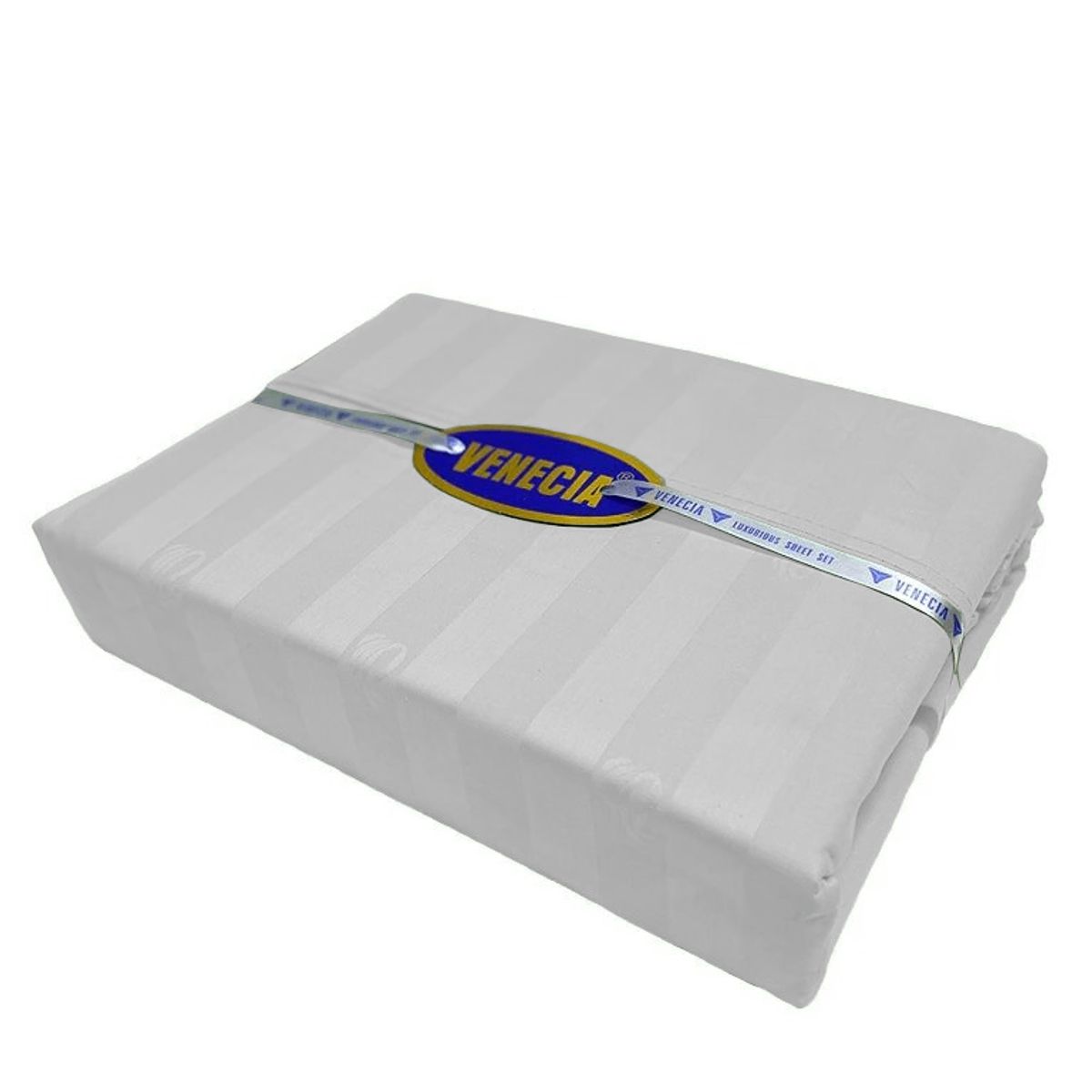 VENECIA - Juego de sabanas - Doble 30cm - 420 hilos Algodón - Blanco