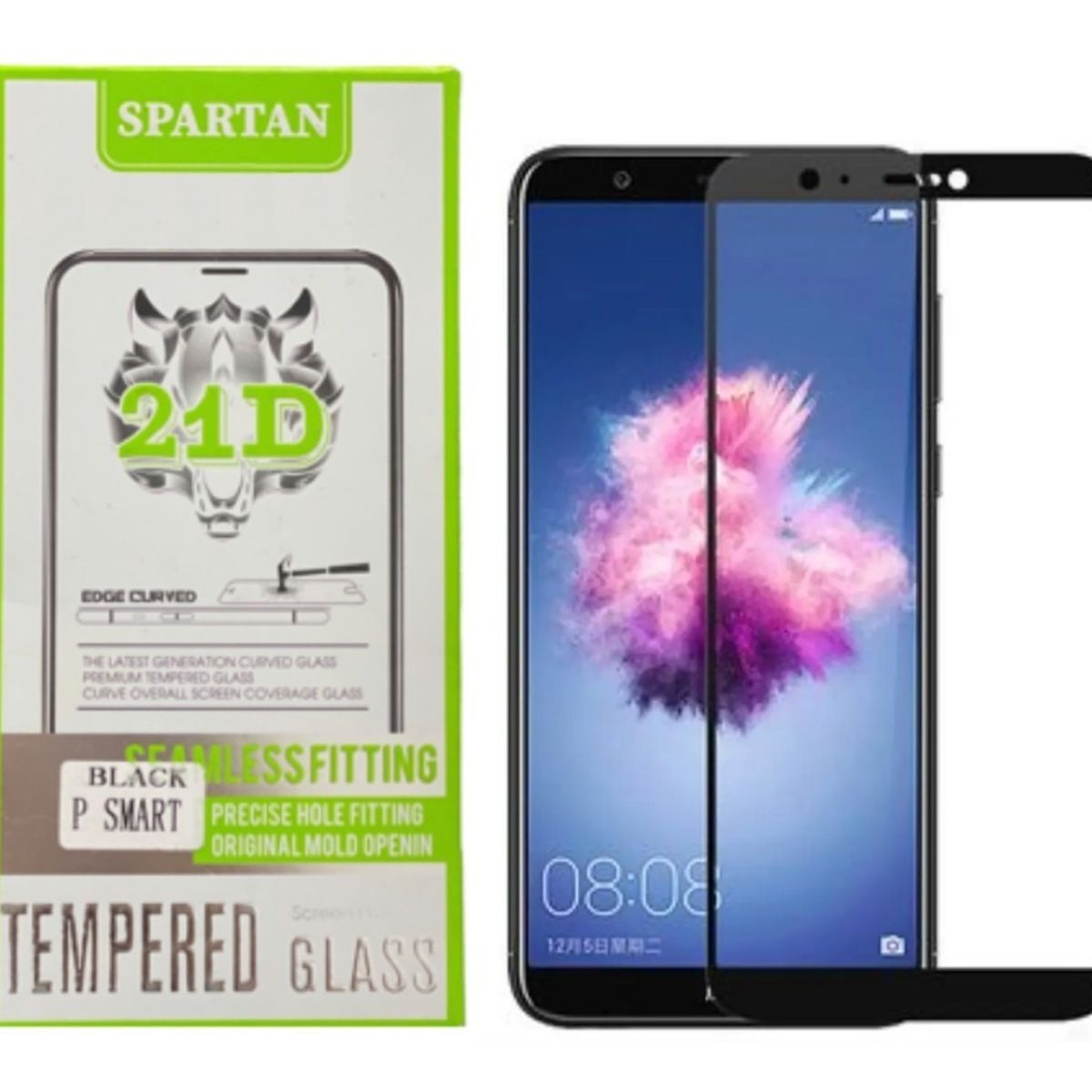 SPARTAN - Vidrio Templado Para Celular Huawei P-smart Black
