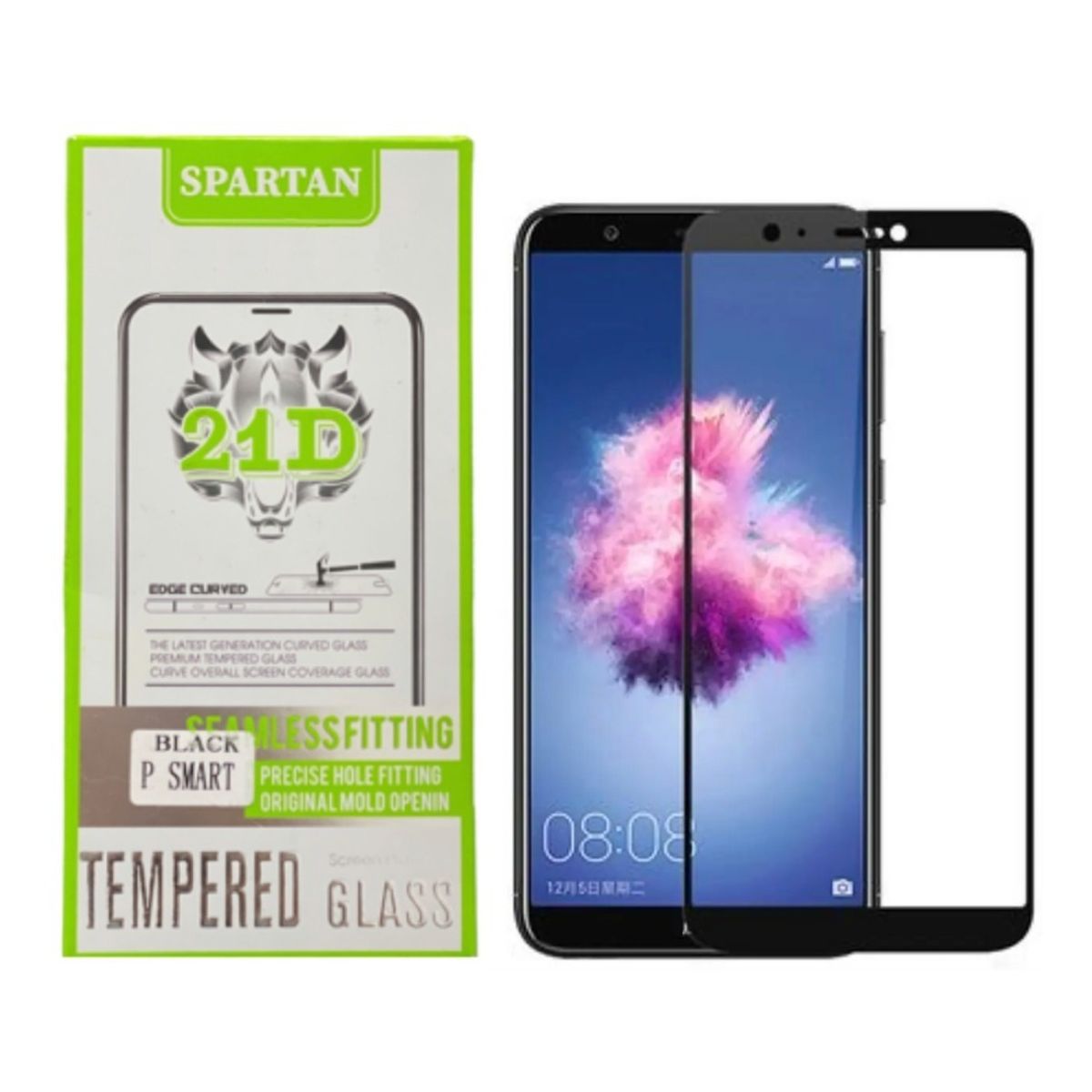 SPARTAN - Vidrio Templado Para Celular Huawei P-smart Black