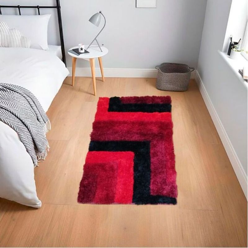 MITAPETE COM - Tapete Alfombra 3D Pie De Cama 60 X 100cms Rojo