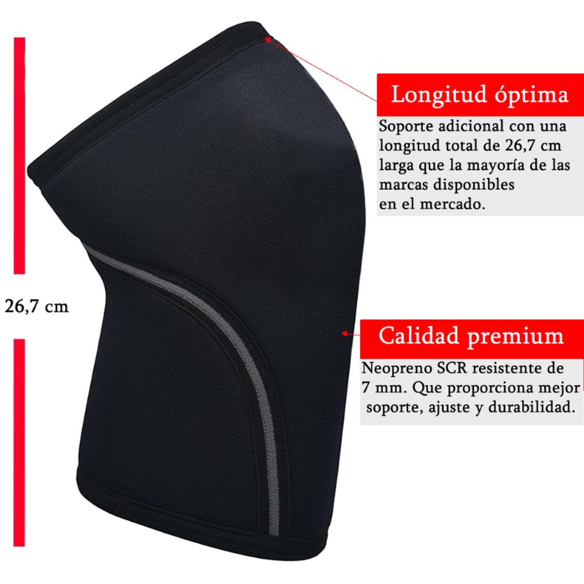 GENERICO - Rodilleras Compresión Soporte Fitness X 2 Gym Neopreno 7mm