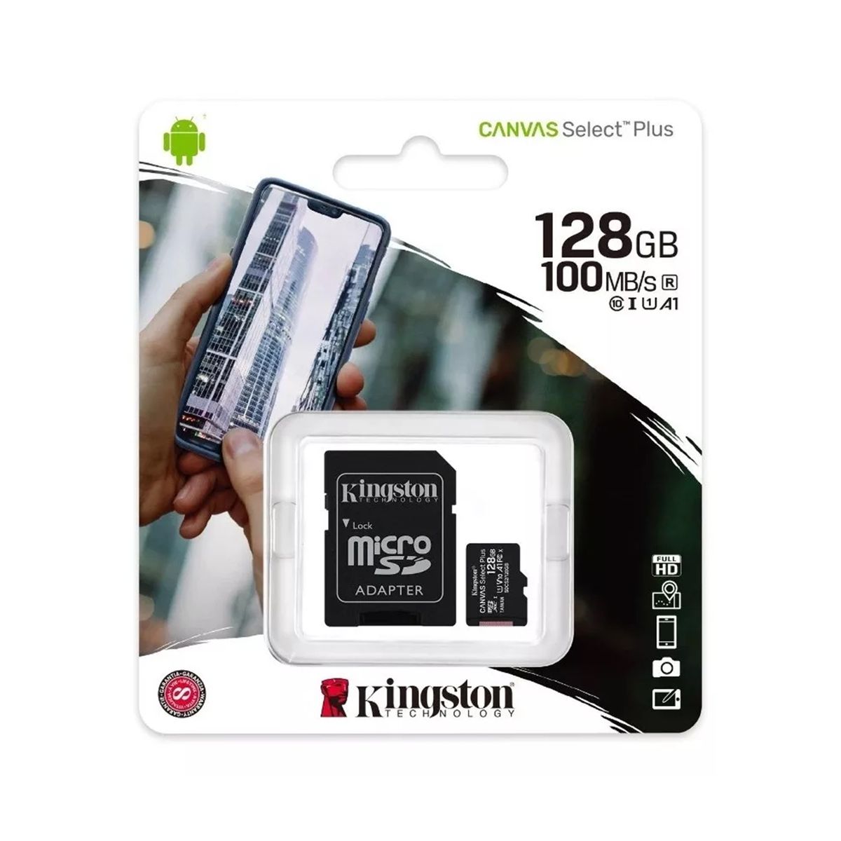 KINGSTON - Tarjeta de memoria MicroSD de 128 GB Canvas