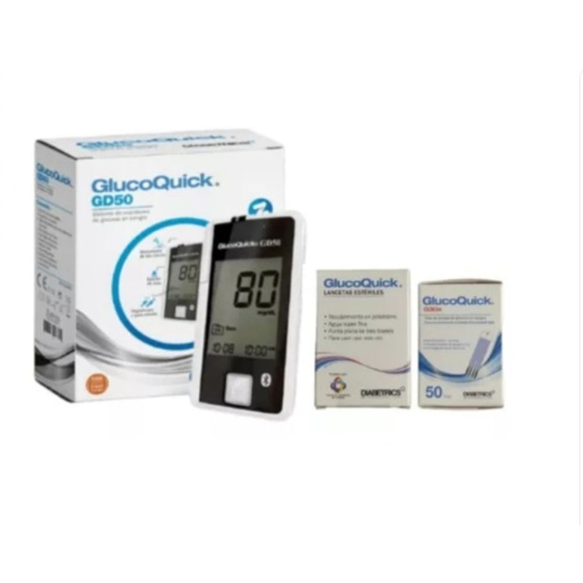 GLUCOQUICK - Combo Glucoquick Gd50 Diamond 50 Tirillas + 50 Lancetas