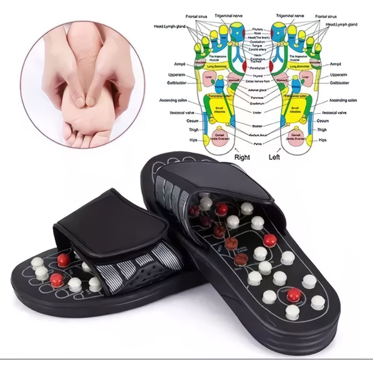 GENERICO - Sandalias Masajeador Reflexologia Cuidado Planta Pie Unisex