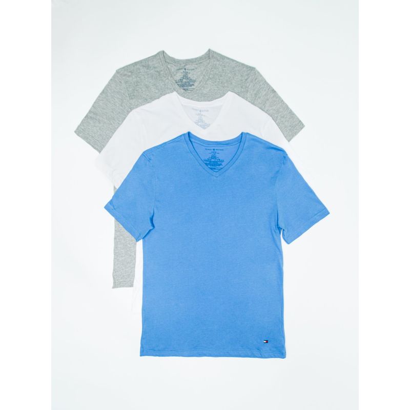 TOMMY HILFIGER - 3 Pack de camisetas de cuello v con logo Tommy Hilfiger