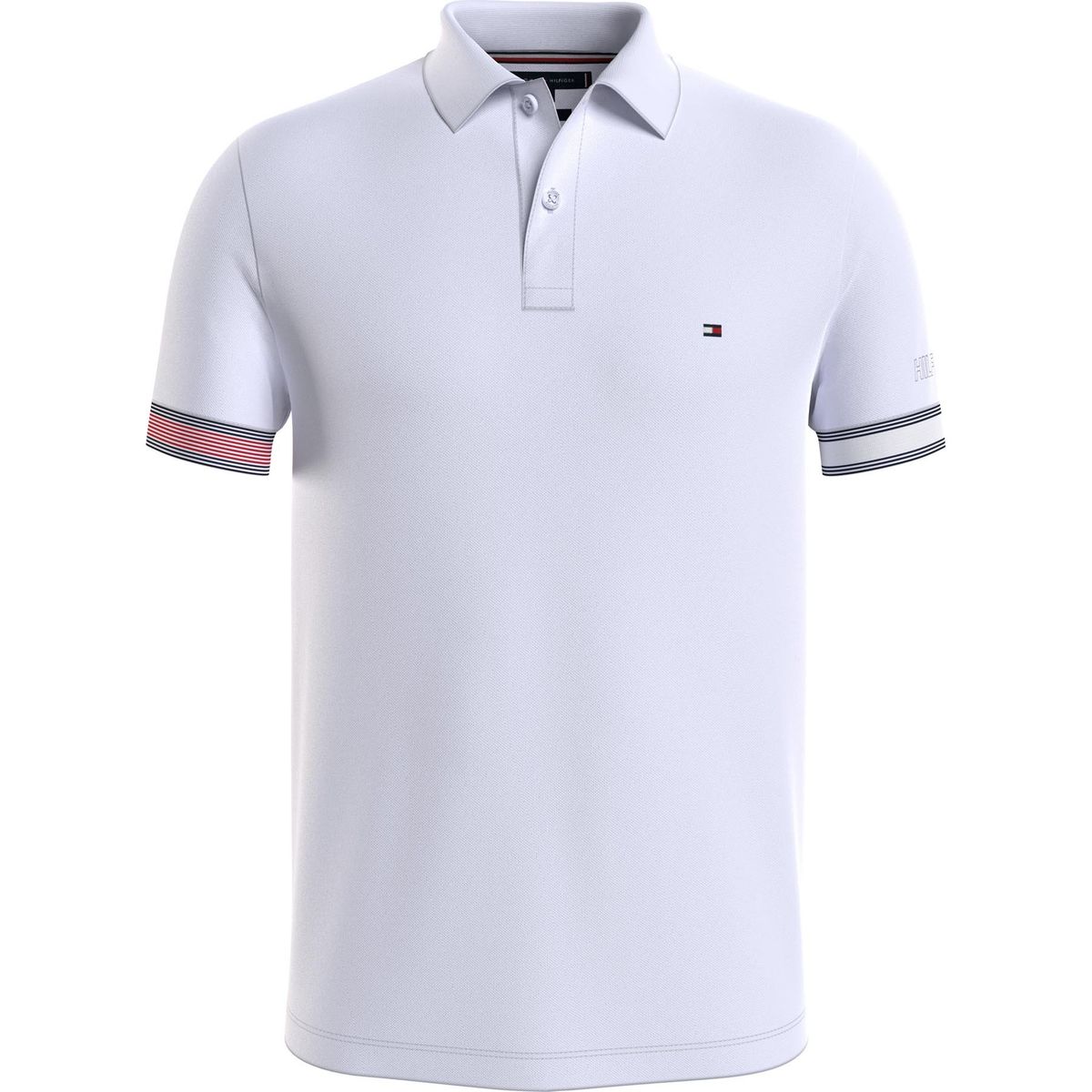TOMMY HILFIGER - Polo blanco con ribetes a contraste en la manga Tommy Hilfiger