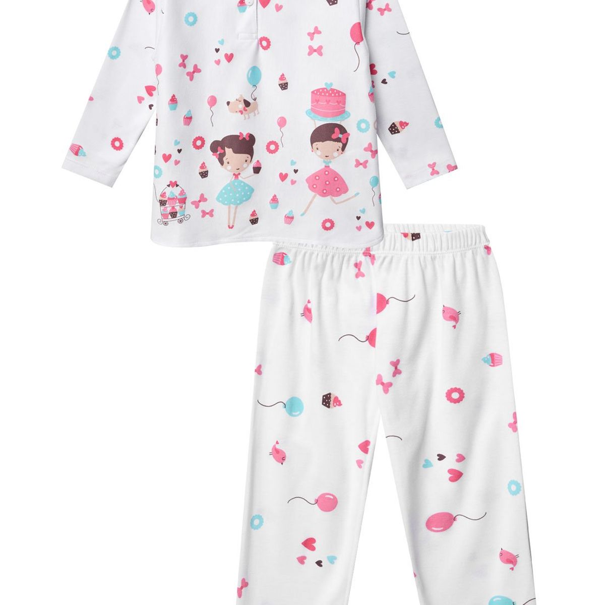 SANTANA - Pijama Niña Cenefa Coral