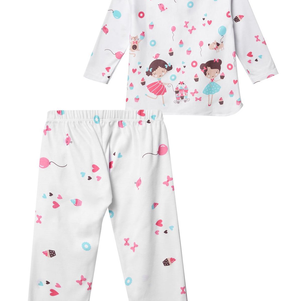 SANTANA - Pijama Niña Cenefa Coral