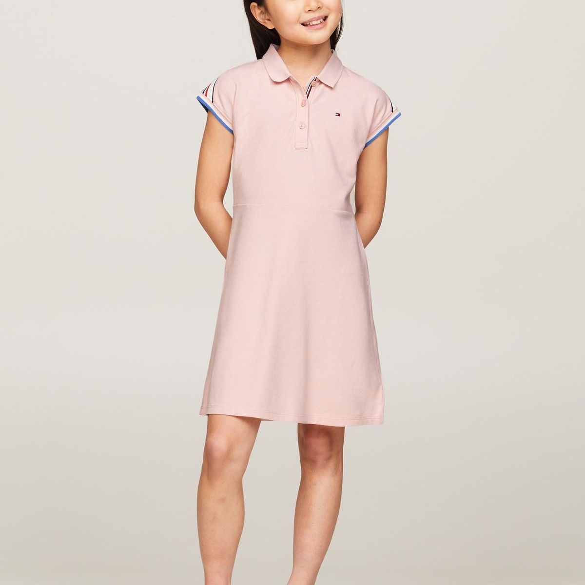 TOMMY HILFIGER - Vestido Rosado tipo polo 1985 Para Niña Tommy Hilfiger