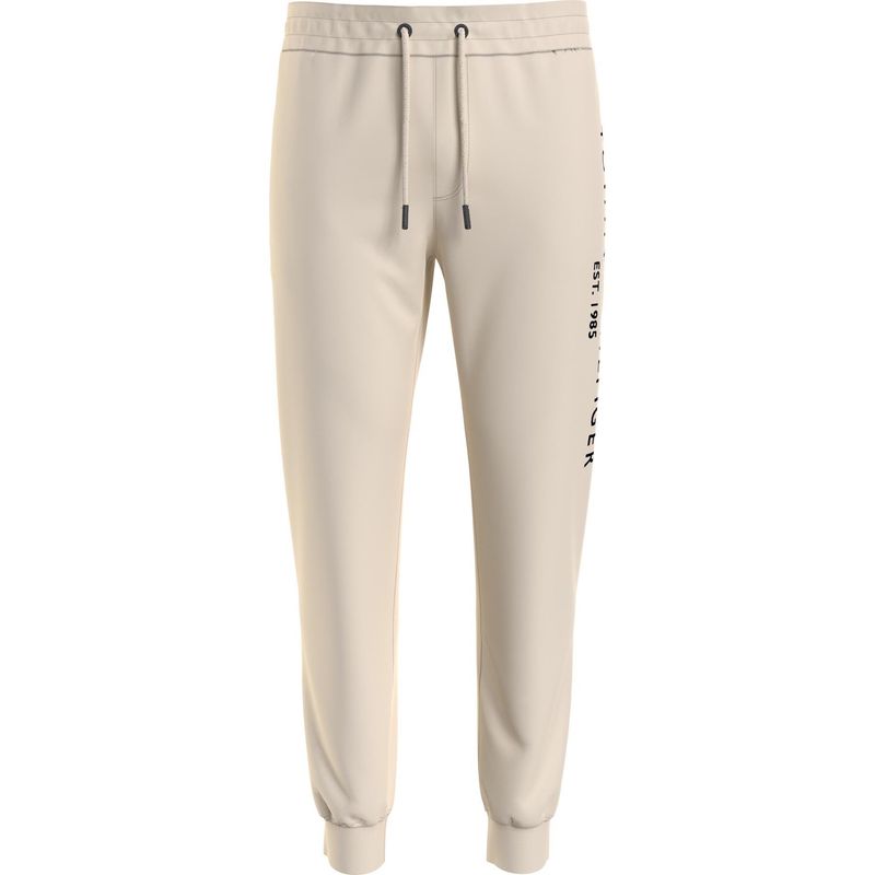 TOMMY HILFIGER - Jogger Blanco de pierna cónico con logo Para Hombre Tommy Hilfiger